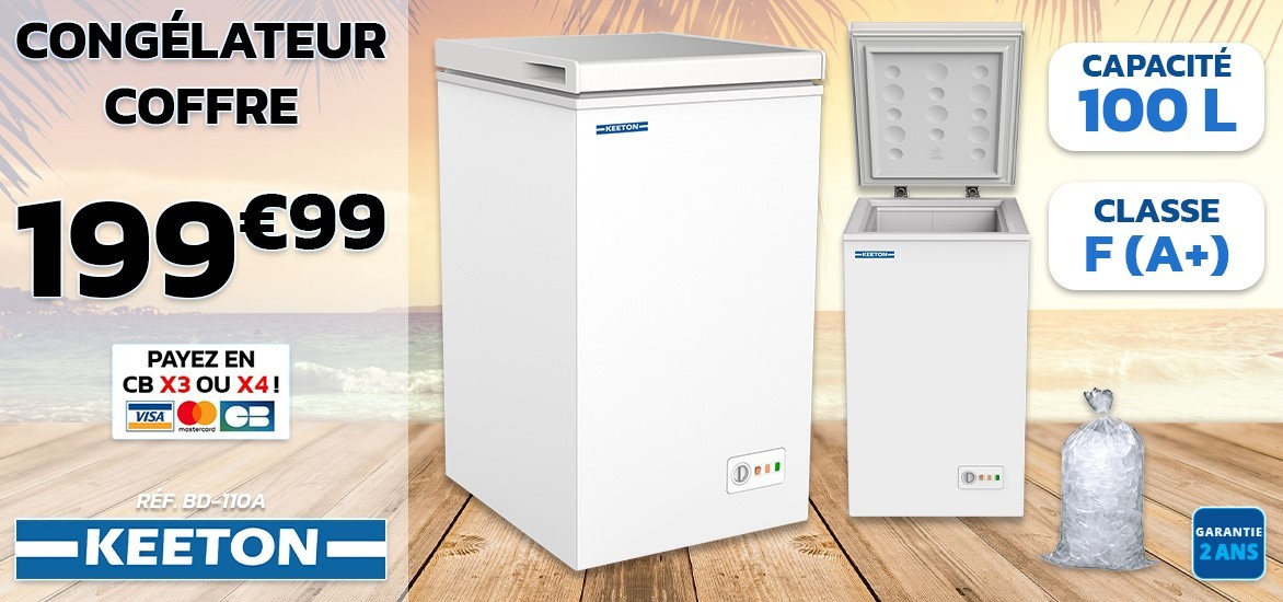 Congélateur coffre 100L KEETON BD-110A Blanc F (A+)